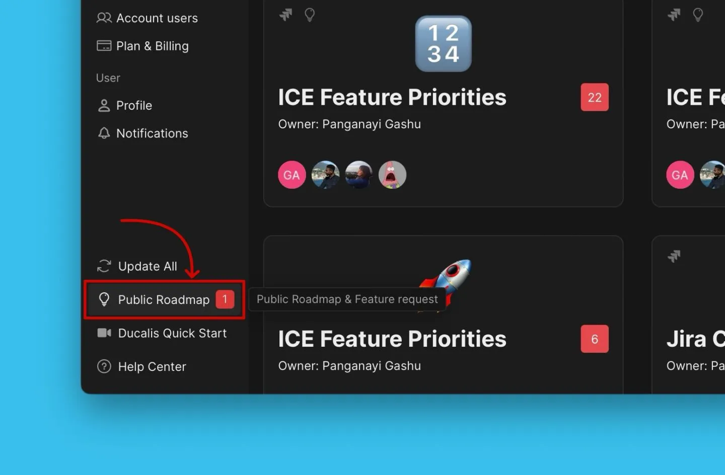 Пример индикатора уведомлений