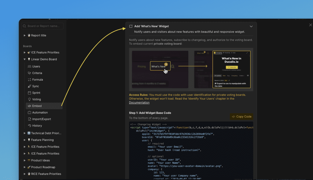 Пример кода для кнопки виджета