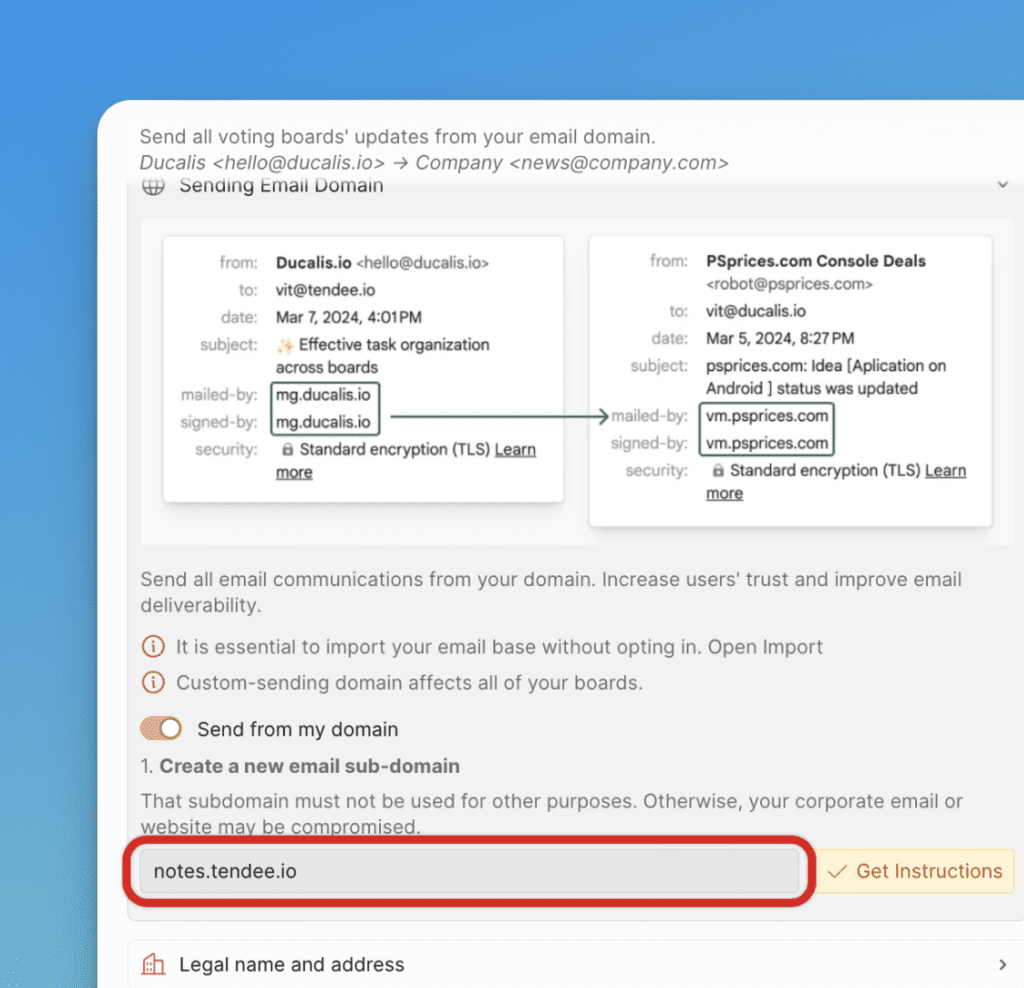 Поле ввода доменного имени