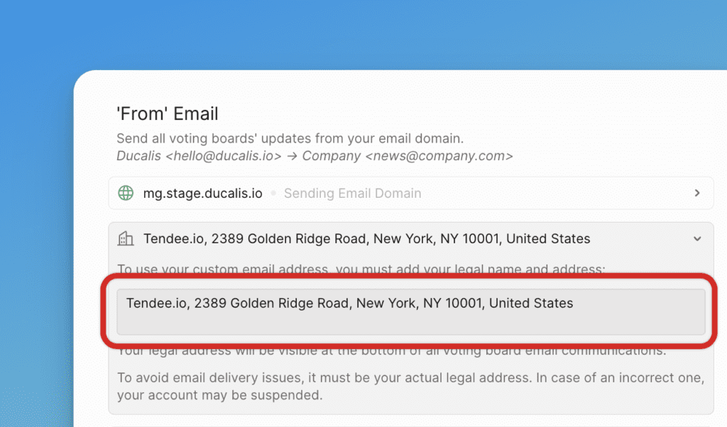 Поля информации о компании