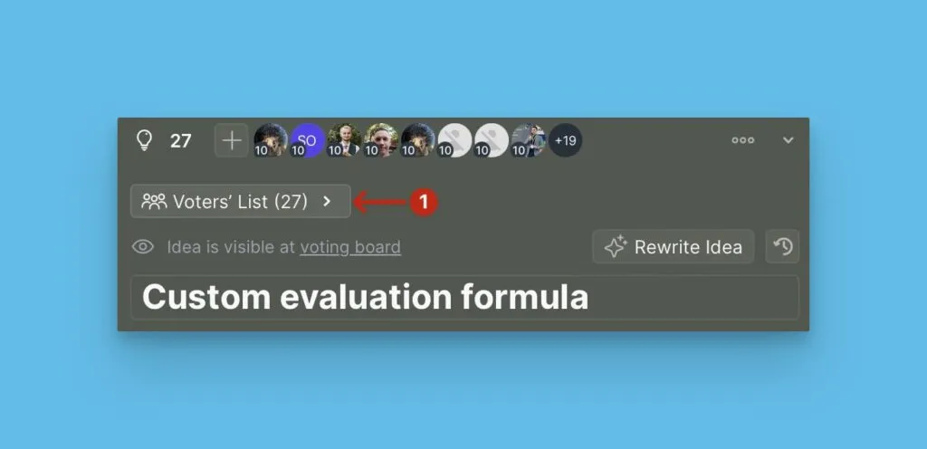 Список голосующих с адресами email