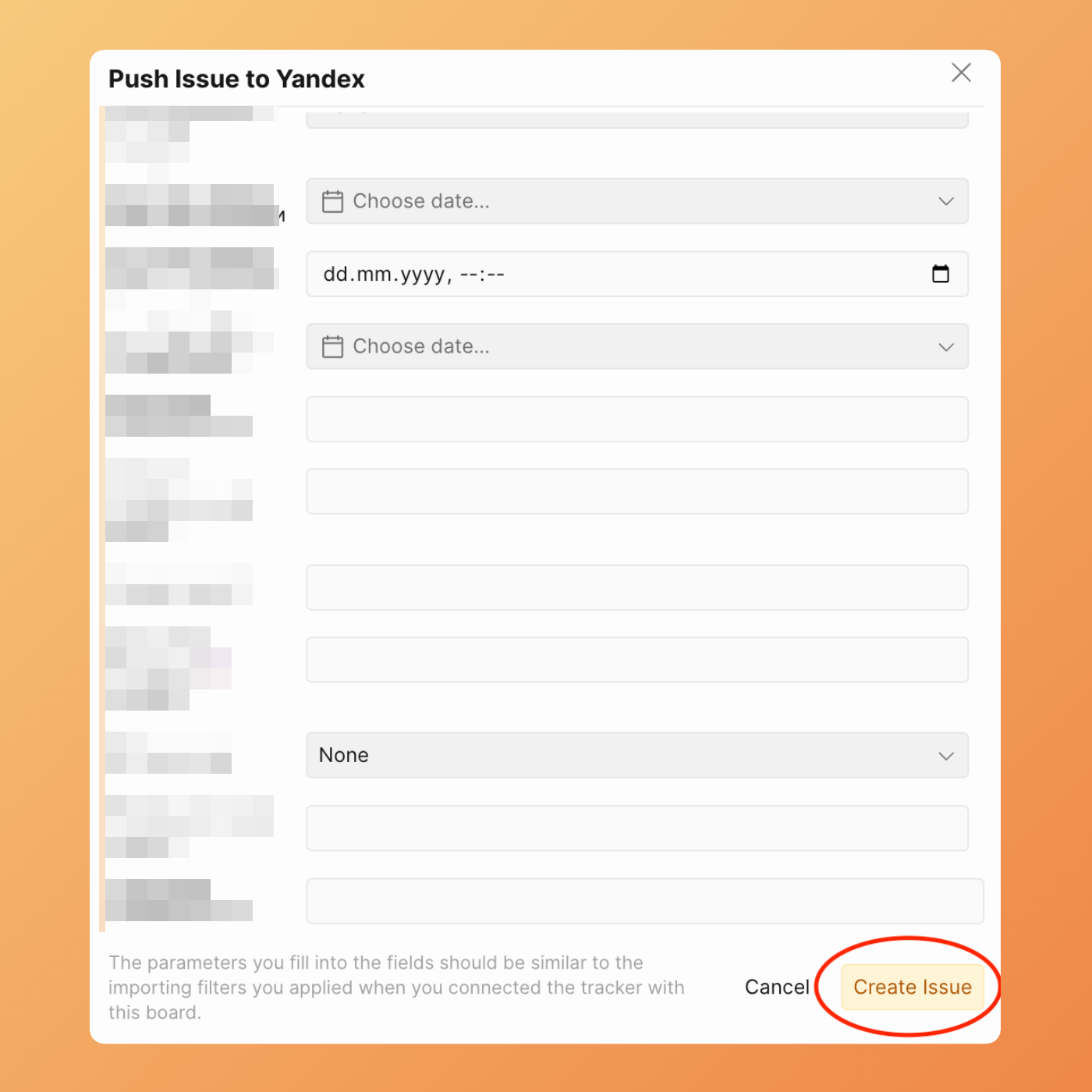 Нажмите создать задачу, чтобы отправить её