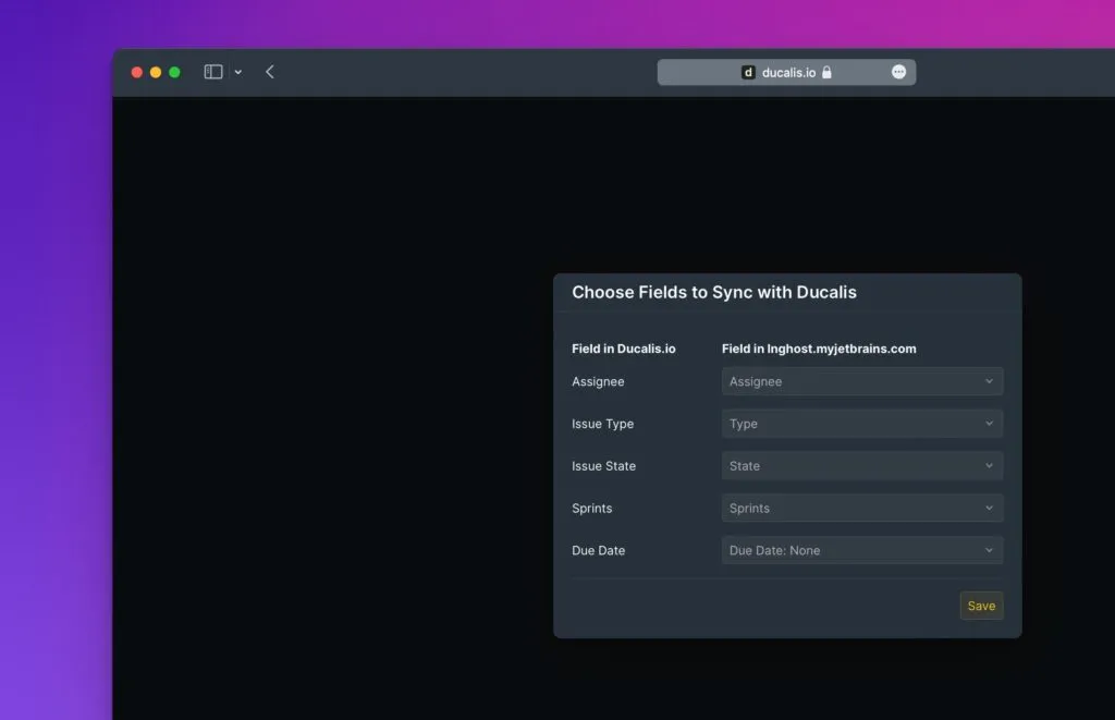 Интерфейс сопоставления полей