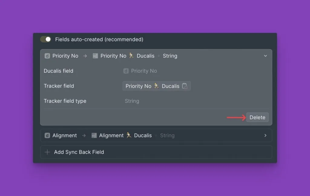 Кнопка удаления поля